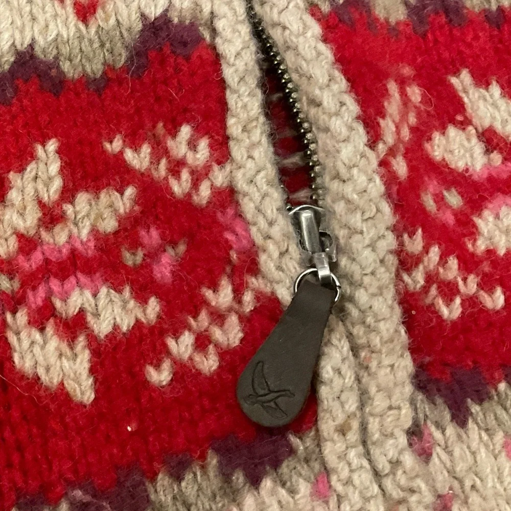 Eddie Bauer Collectibles Lambswool Res Fair Isle Sweater Cardigan Sz SP